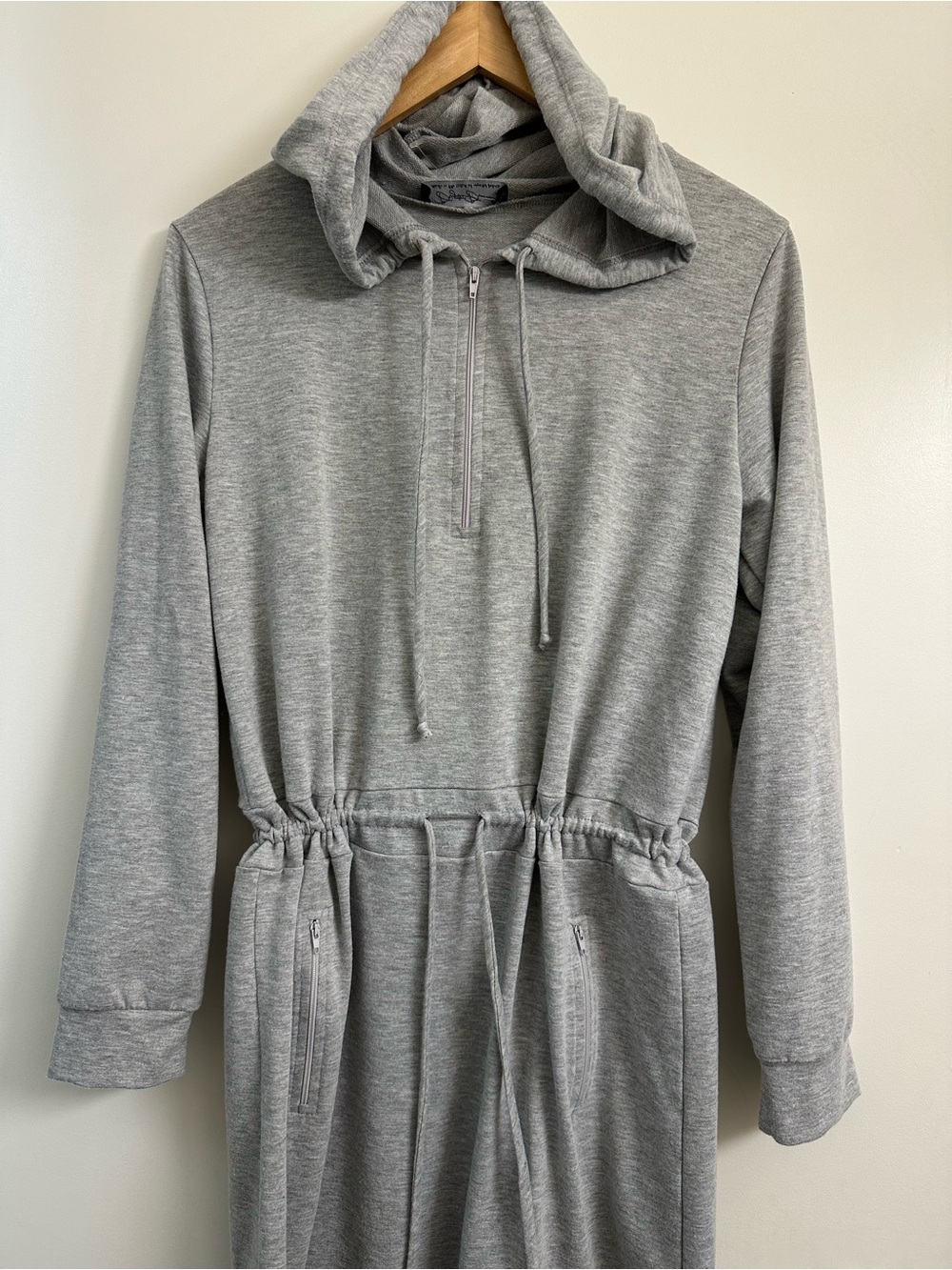 Brigitte Brianna Zip Up Hooded Dress With Pockets